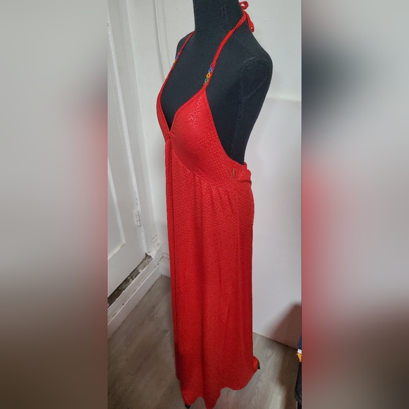 Vintage Coogi Red Halter Backless Dress sz XL - Picture 8 of 9